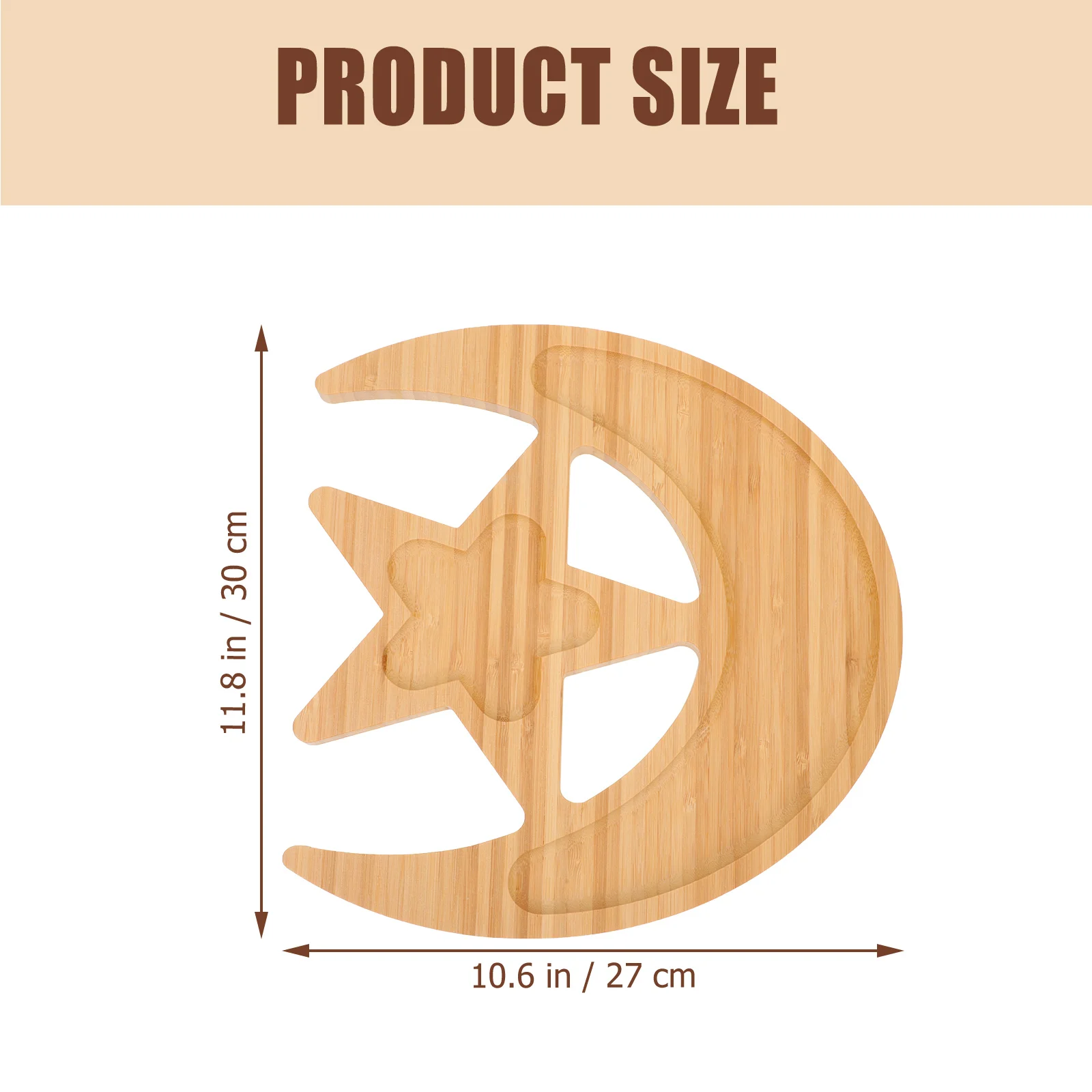 

Moon-Shaped Bamboo Food Tray Dried Fruit Plate Eco-Friendly Dishwasher Safe Creative Salad Holder Non-Slip Surface Home