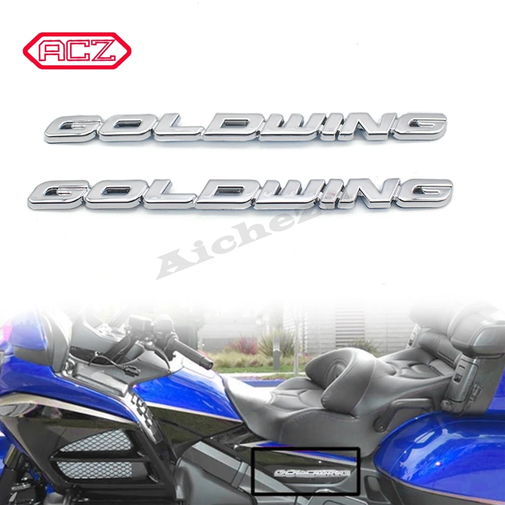 Chrome GL 1800 3M ABS 3D Battery Cover Emblem Side Fairing Sticker Decal Symbol for Honda Goldwing GL1800 1 Pair