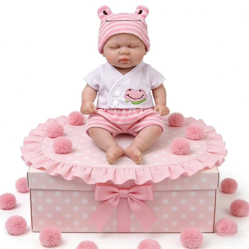 

Кукла-реборн девочка 30 см, полностью из мягкого силикона, без волос, очень реалистичная