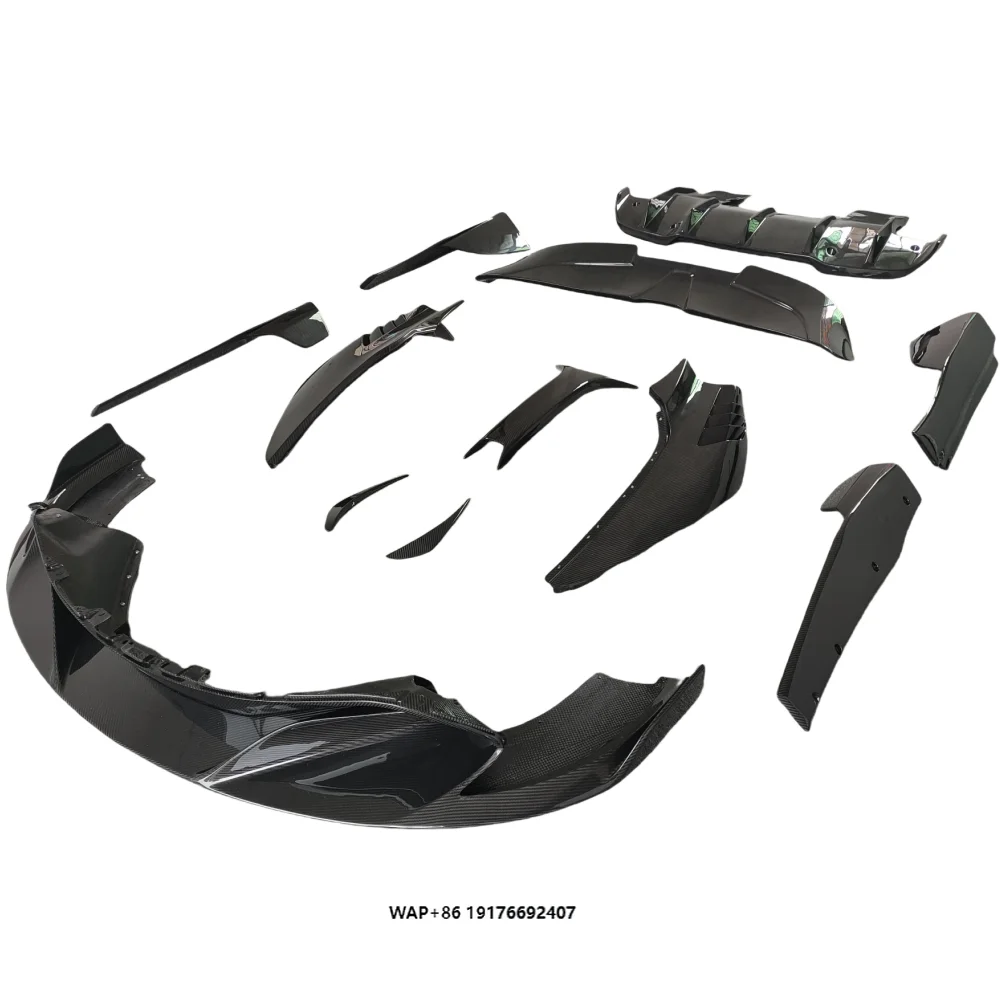 For Upgrade McLaren 720S Ry Style Carbon Fiber Front and Rear Lips, Side Skirts, Rear Wing, Mudguard, Hood and Other Body Kits