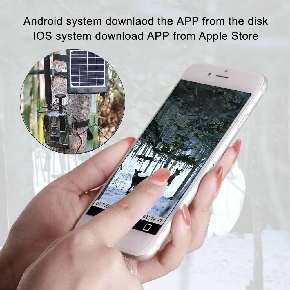 4G/3G/2G Wildlife Camera I080P 12MP with 52 IR Leds Hunting Trail Camera That Supports SMS/Email/FTP/GPS APP Remote Control