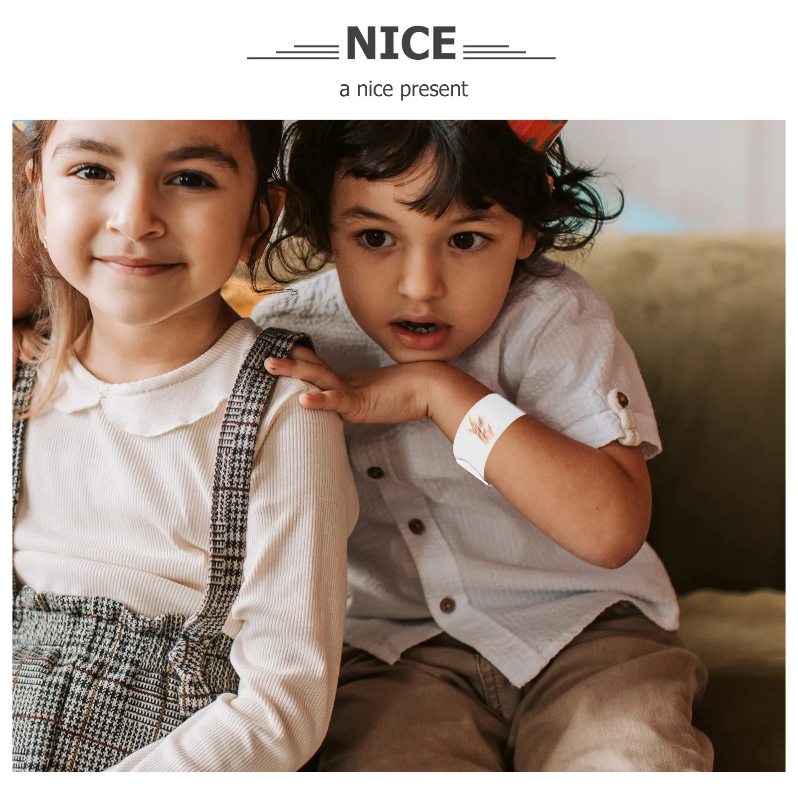 

50Pcs White Slap Bracelets Premium Materials Comfortable for Themed Birthday Zoo Jungle Halloween Parties