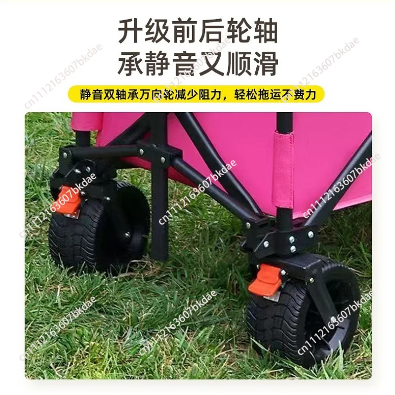 2-in-1 Camping & Market Trolley with Canopy,  Lift Table Foldable Cart for Street Vendor Display