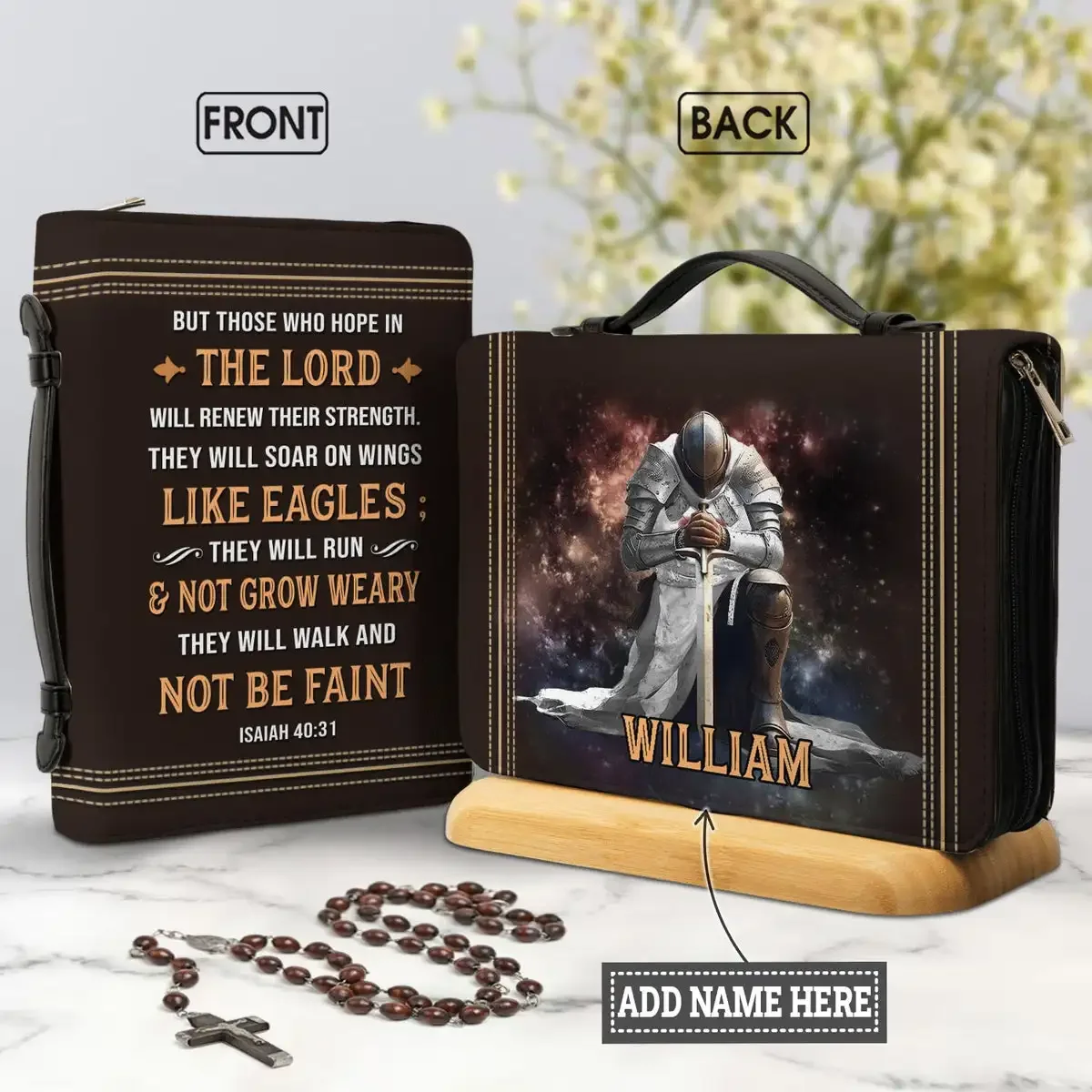 

PU Leather Bible Bags Women's Personalized Bible Cover Case But Those Who Hope In The Lord Print Leather Handbag for Ladies 2023