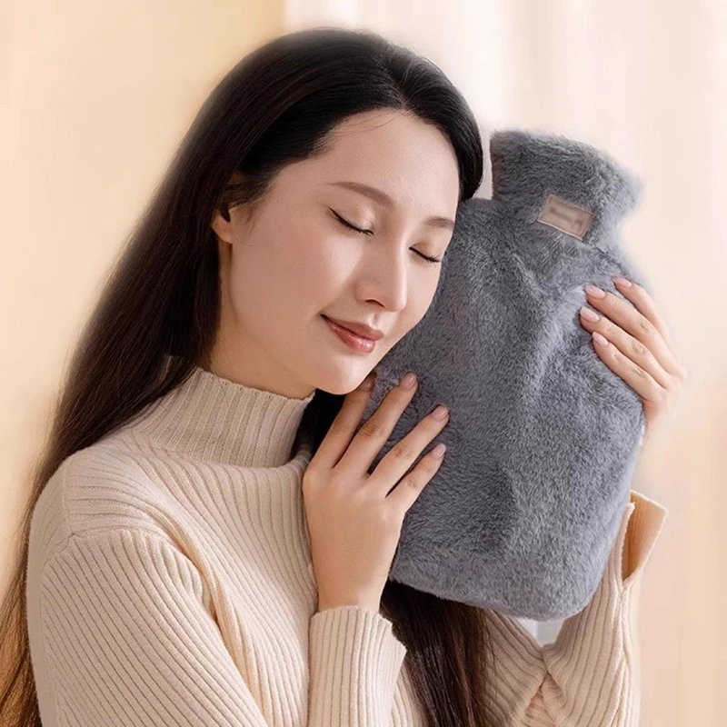 Plush Hot Water Bottle Cover Reusable Warm Water Bag Cover Portable Warm Handbash Cloth Hand Winter Warming  Bag