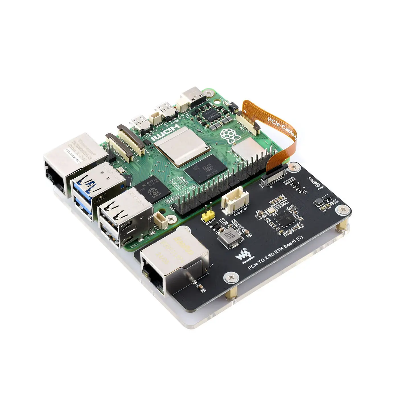 Woli Weixue Raspberry Pi 5 PCIe to 2.5G network port adapter board RTL8125 main control PCIe1 Gen2