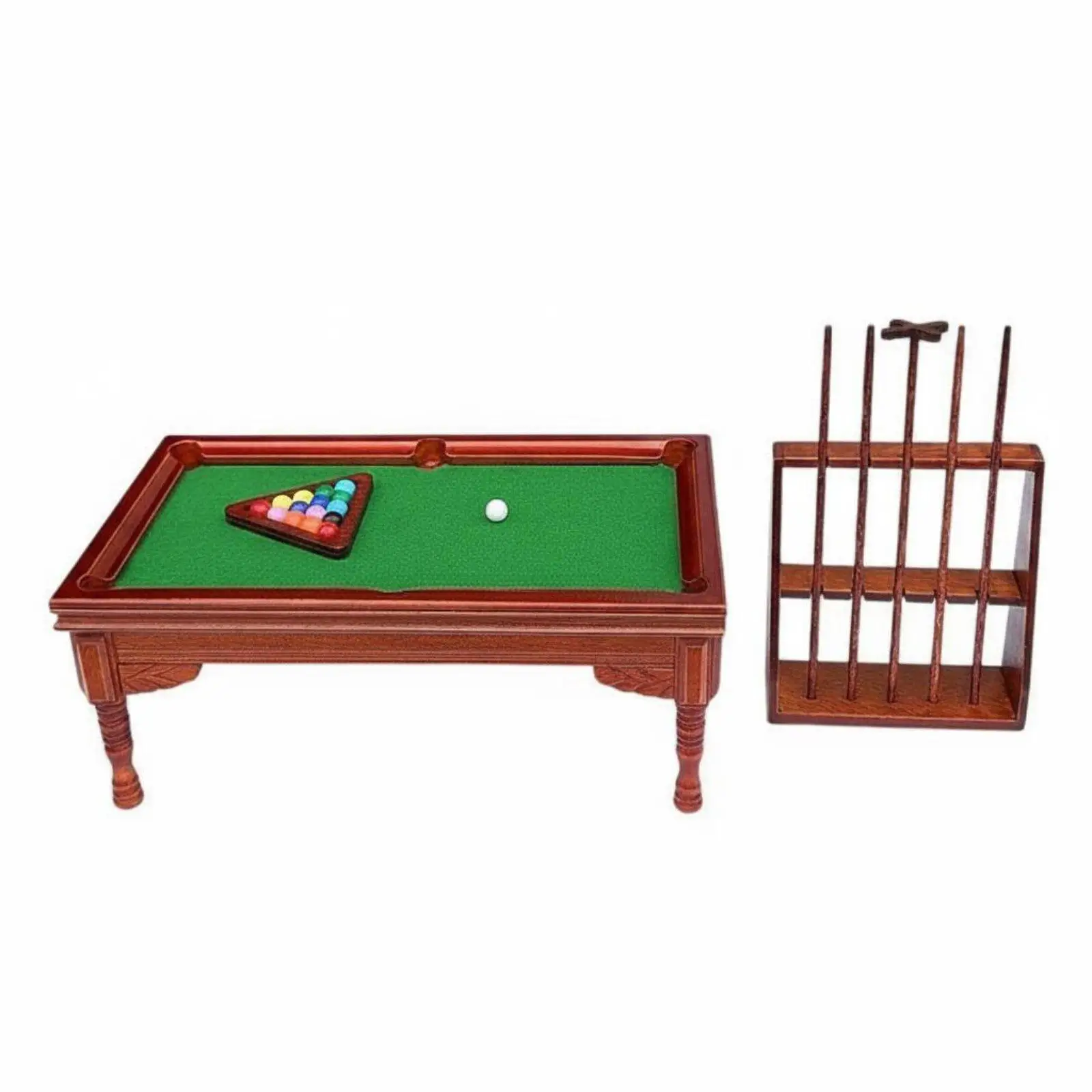Miniature Pool Table Dollhouse Game 1 12 Scale Wooden Furniture Set for Hobby Collection Room Scene Decor