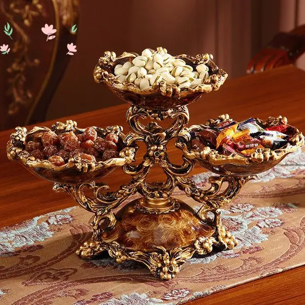 Coffee table creative grid snacks dried fruit plate practical decorations ornament new house move high-end gifts