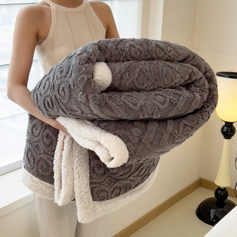 All Season Multi-Scene European Retro Plush Blanket, Vintage Diamond Stereo Jacquard Reversible Sherpa Warm Throw Cover, Soft Fluffy Bedding Suitable For Family Bedroom, Sofa, Office Naps And Student Dorm, Multiple Matching Solid Color Selections