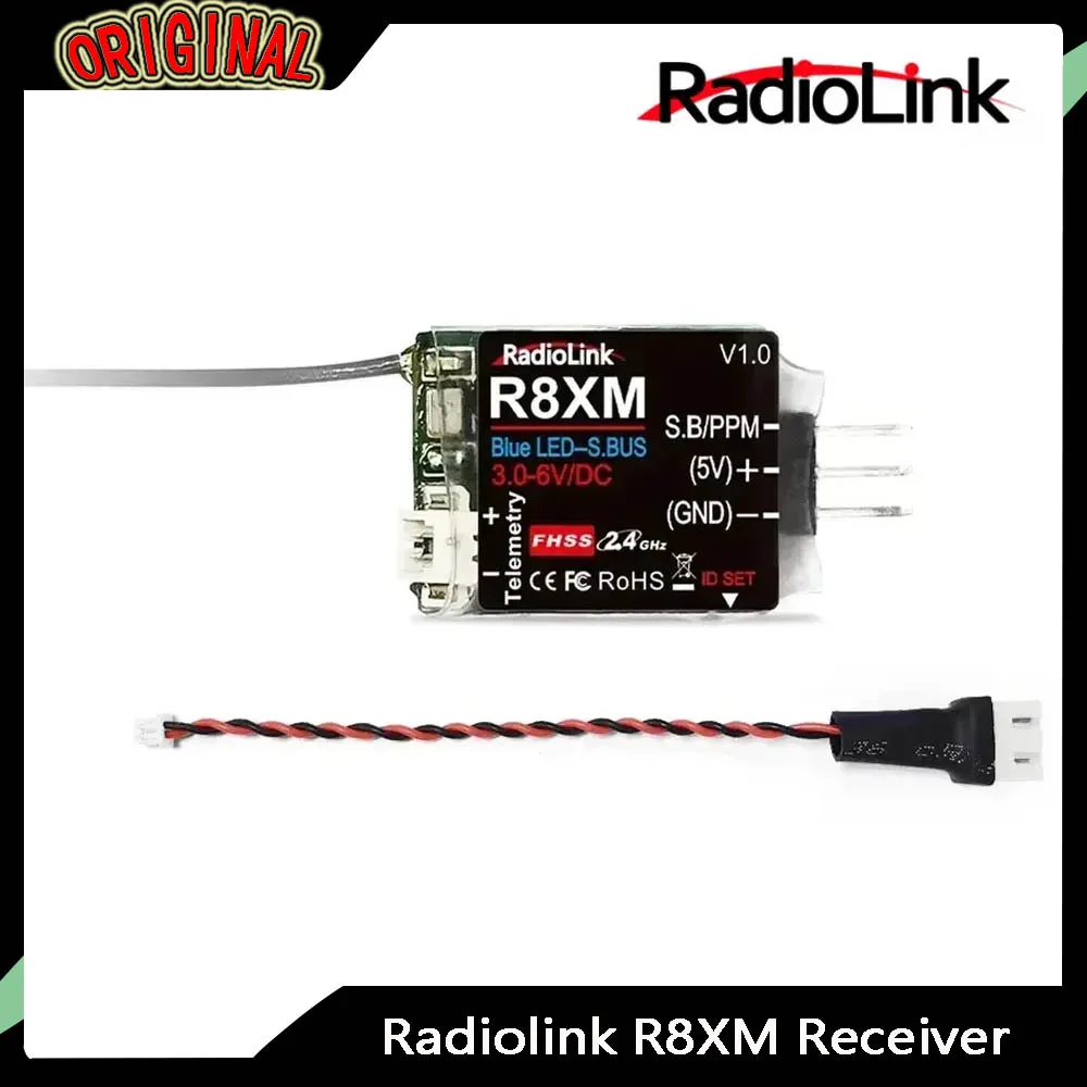 

Radiolink R8XM 8CH 2.4GHz Mini Receiver - Integrated Telemetry, Vehicle Voltage, 4000M Long Control/Telemetry Range