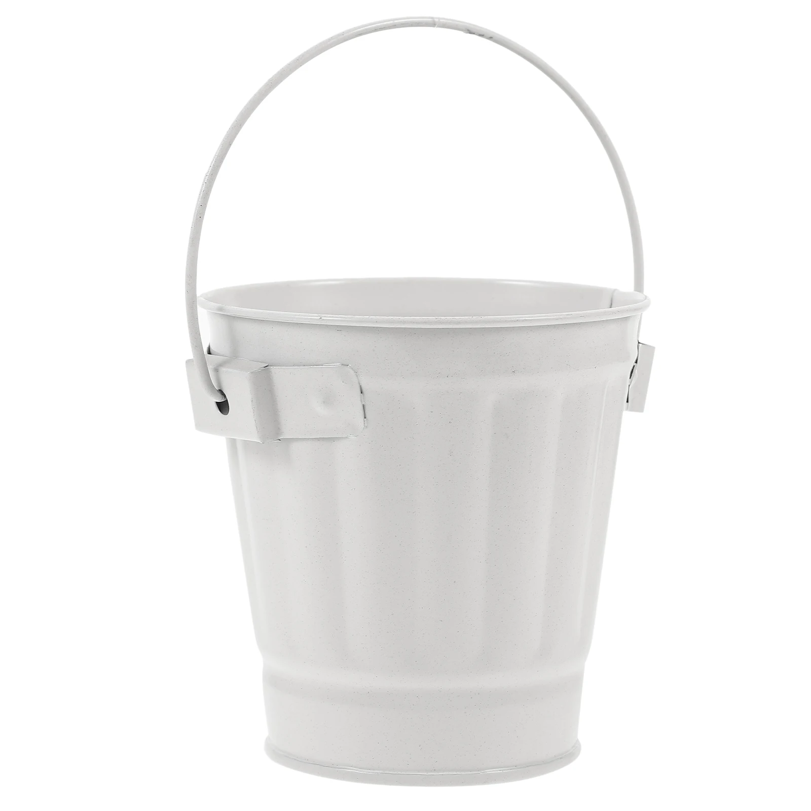 

Minimalist Iron Flower Pot Trash Can Decorative Bucket With Handle Portable Vintage Waste Container For Plants