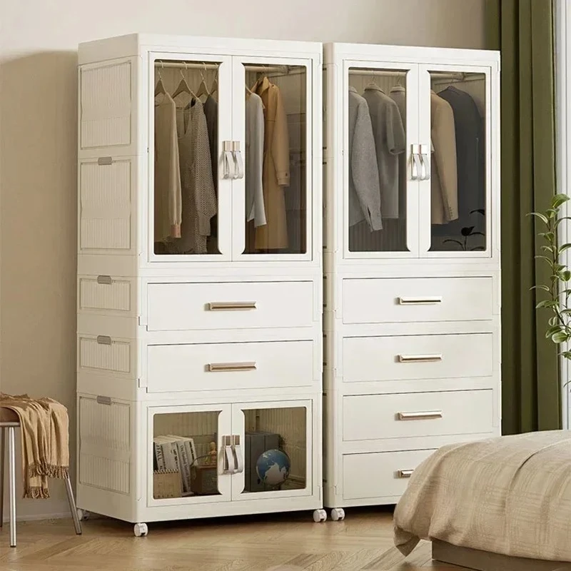 & Minimalist Household Folding Wardrobe Rental Room Storage Locker Multi-layer Wardrobe Bedroom