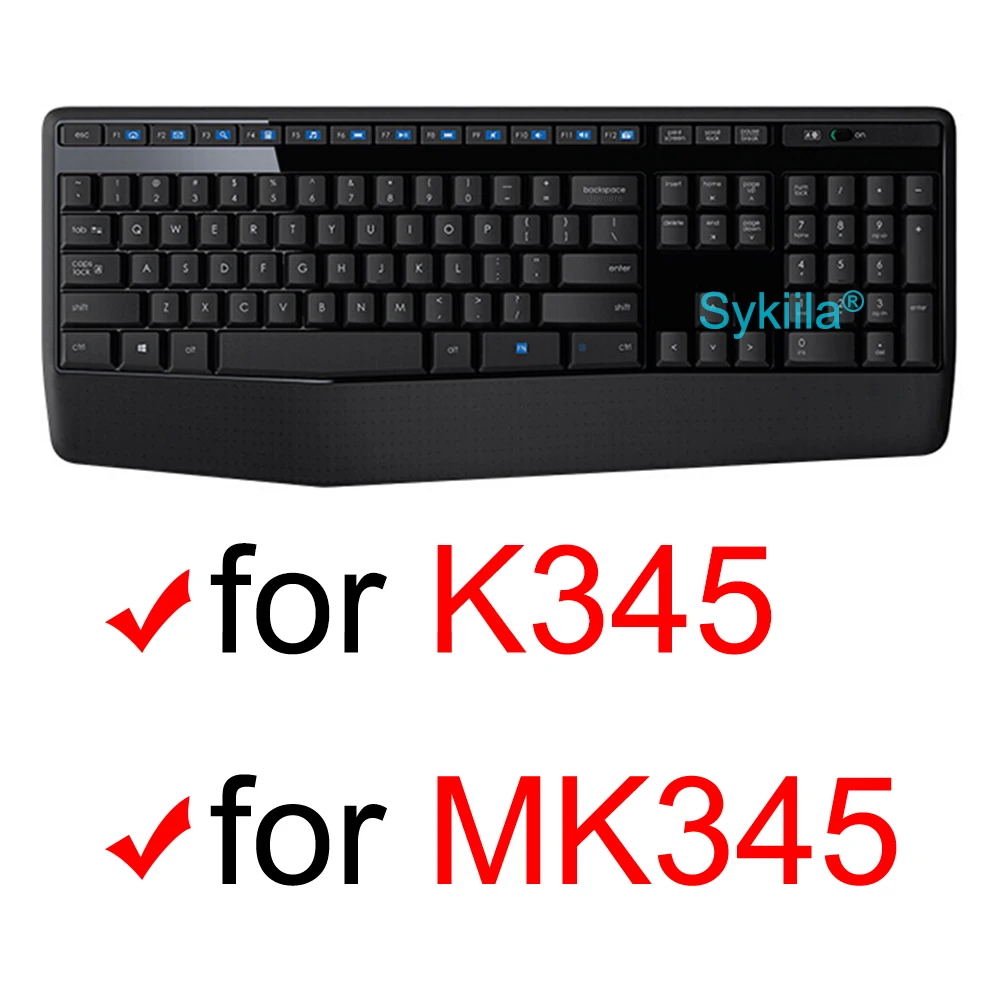 Keyboard Cover for Logitech MK345 K345 Protective Protector Skin Case Black Clear Pink Silicone TPU Skin Computer for Logi