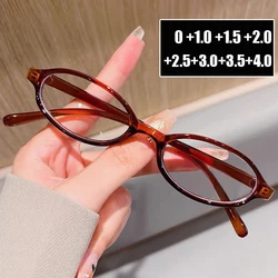 Luxury Brand Oval Reading Glasses Blue Light Blocking Eyeglasses Women Men Prescription Far Sight Glasses Diopter 0 To +4.0