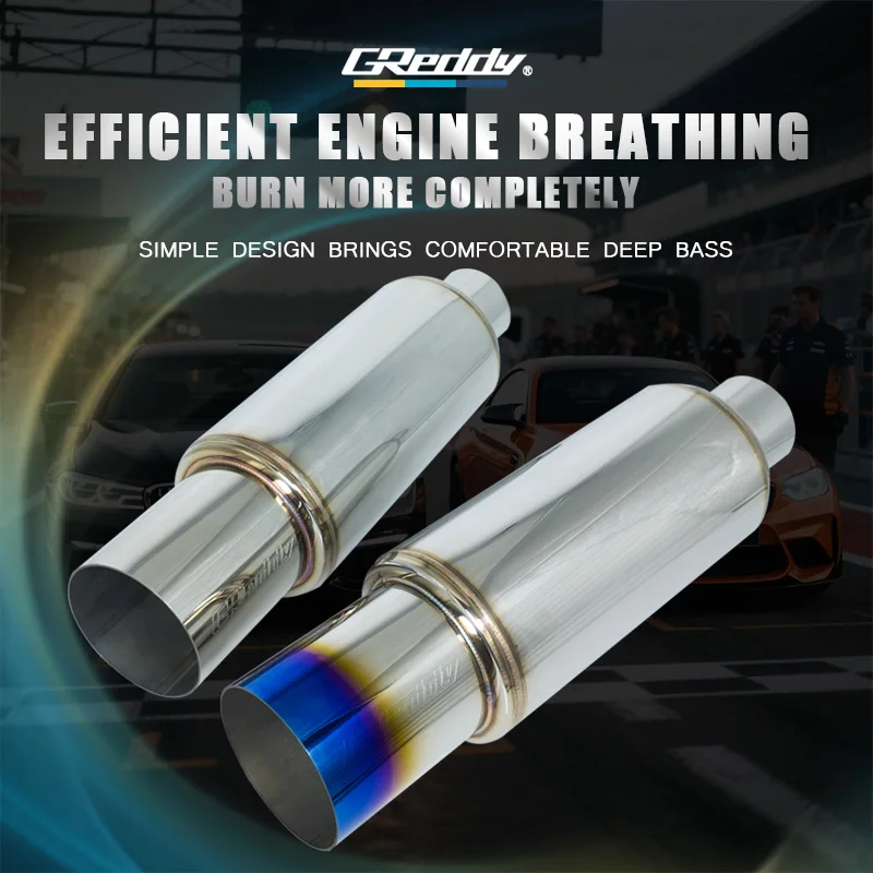 

GReddy Universal Direct Exhaust Muffler with Loudspeaker Car Modification Pipe Installation for Enhanced Sound Performance