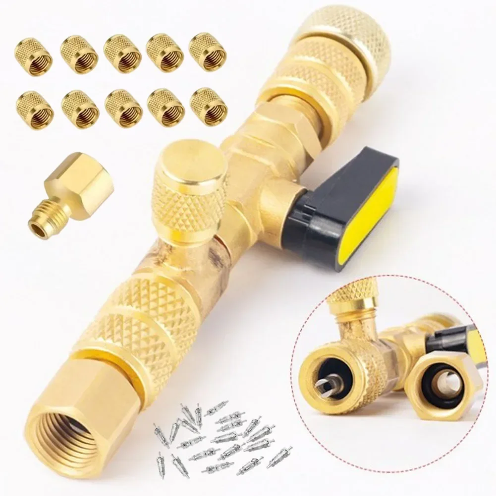 

Valve Core Removal And Installation Tool SAE 1/4, 5/16 Ports HVAC Systems For R410A R22 R404A R407C R134A R12 And R32