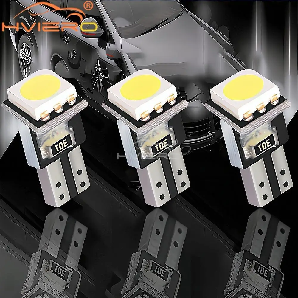 

20X T5 5050 Wedge Turn Signal Instrument Lights Dashboard Warning Indicator Led White Canbus Car Auto Light Interior Side Lamps