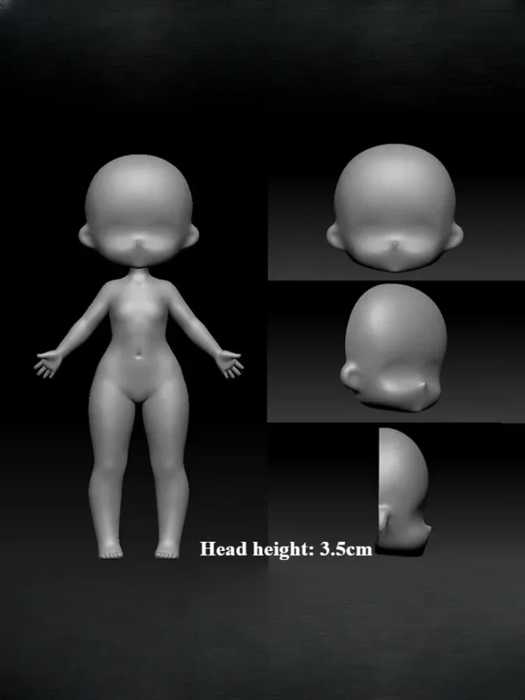 Polymer Clay Q Version Doll Silicone Mold Body Face Mould Handmade DIY Ultra Light Clay Sculpture Boy/girl Doll Figure Modeling
