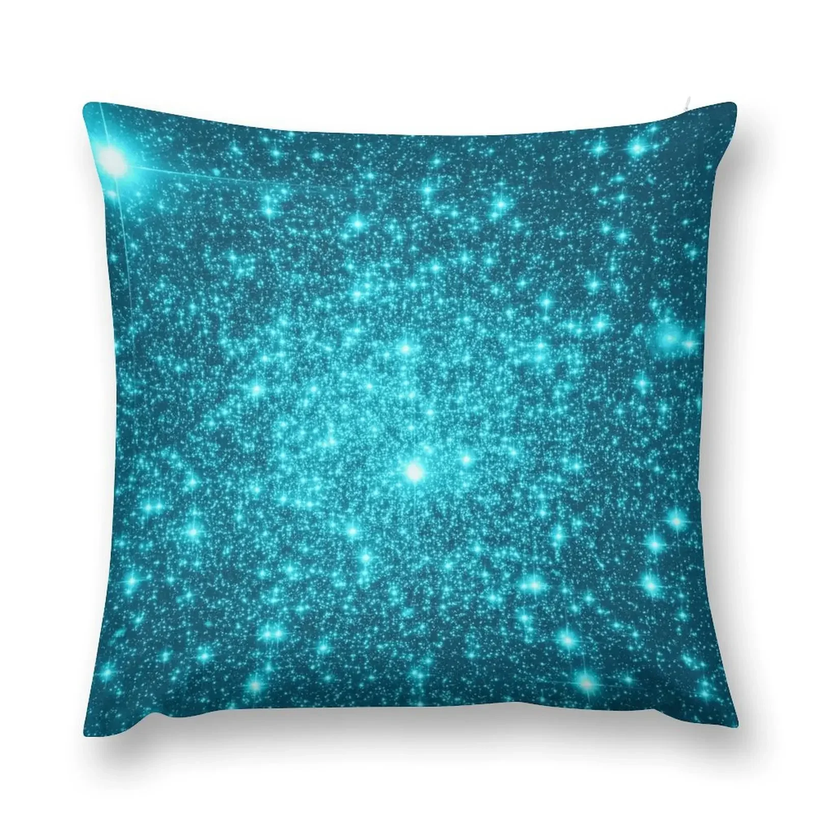 

Galaxy Sparkle Stars Turquoise Throw Pillow Luxury Sofa Cushions Custom Cushion Room decorating items pillow