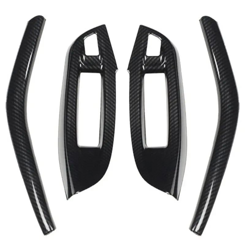 A73X-Interior Modified Trim Accessories ABS Carbon Fiber Pattern Car Window Switch Panel Trim Cover For Ford Focus 2012-2014
