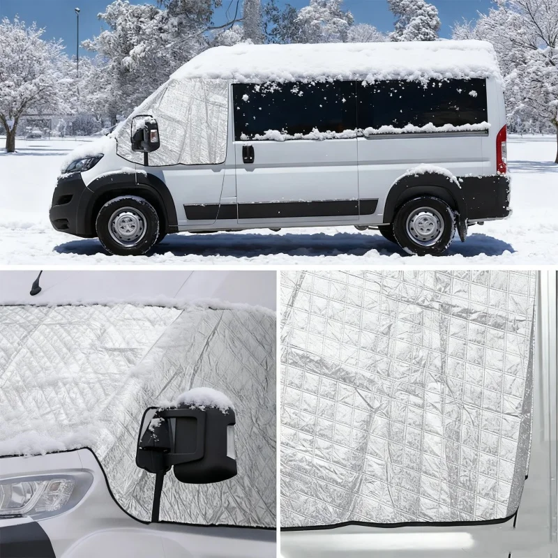 

Caravan Thermal Windscreen Screen Cover Wrap Black Out Blinds Extra Thick Anti-Fog For Fiat Ducato Peugeot Boxer Citroen Relay