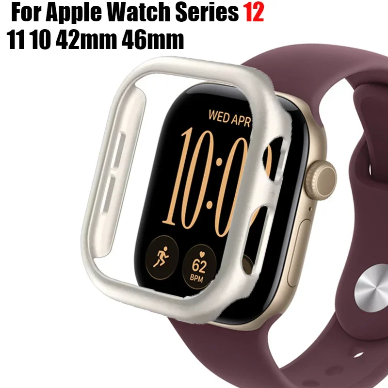 PC Case For Apple Watch Series 12 11 10 42mm 46mm Matte Hard Cover 2026 Bumper Protector for iWatch 7 8 9 41mm 45mm Accessories