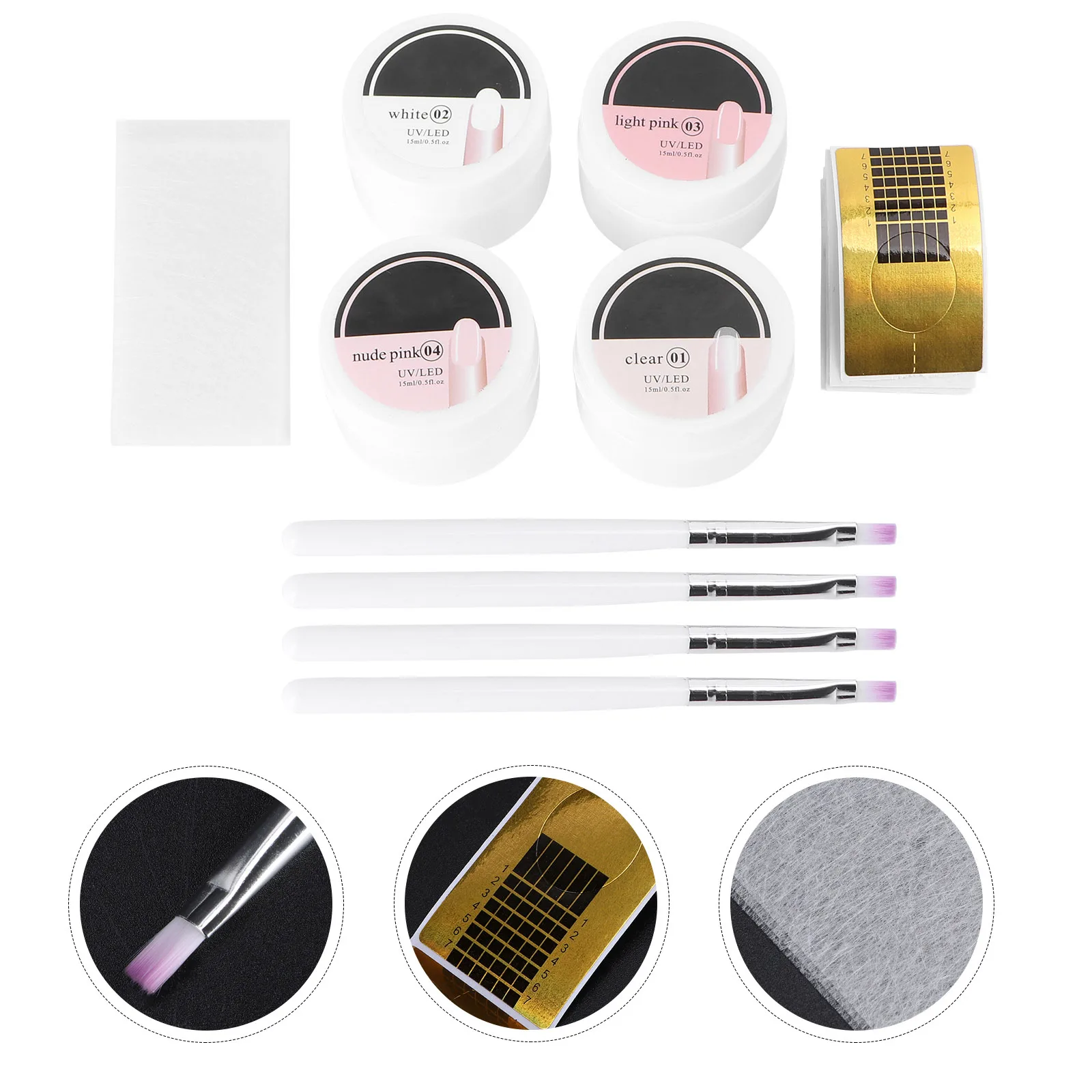 

1 set 1 Set Of Professional Art Tools Light Extension Gel Tape Manicure Brush Pen Set For Salon Home Use Fixed Armour Cards