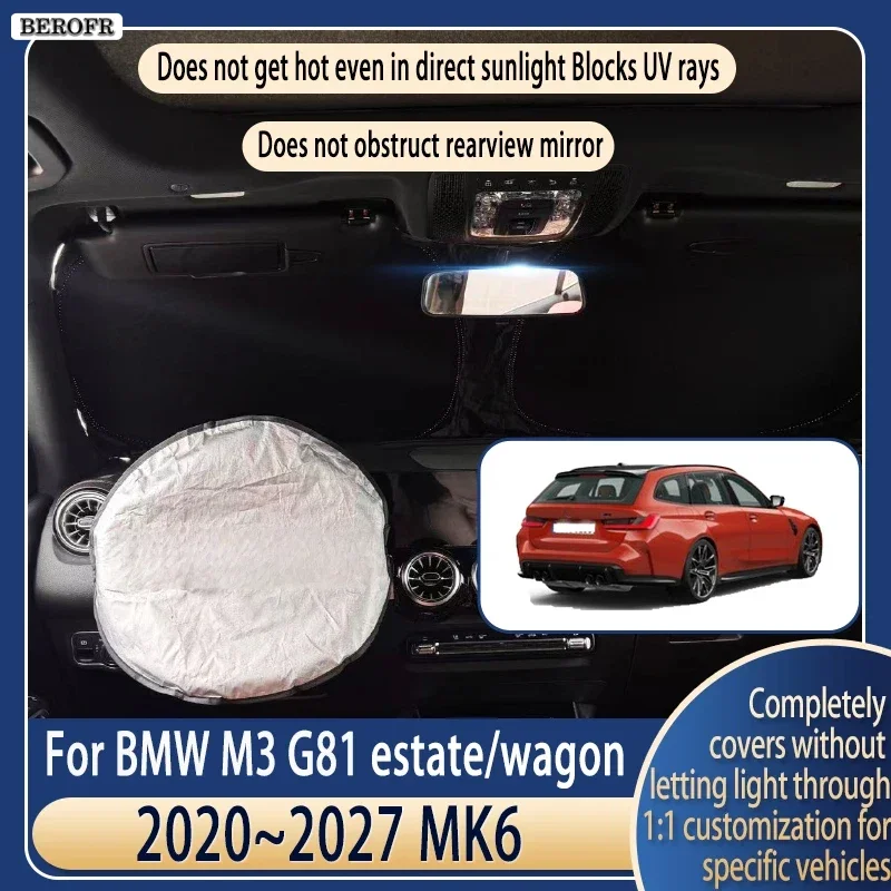 Steering wheel Car Sun Visor For BMW M3 G81 estate/wagon 2020~2027 Summer Cooling Accessories Front Windshield Sunshade Insulati