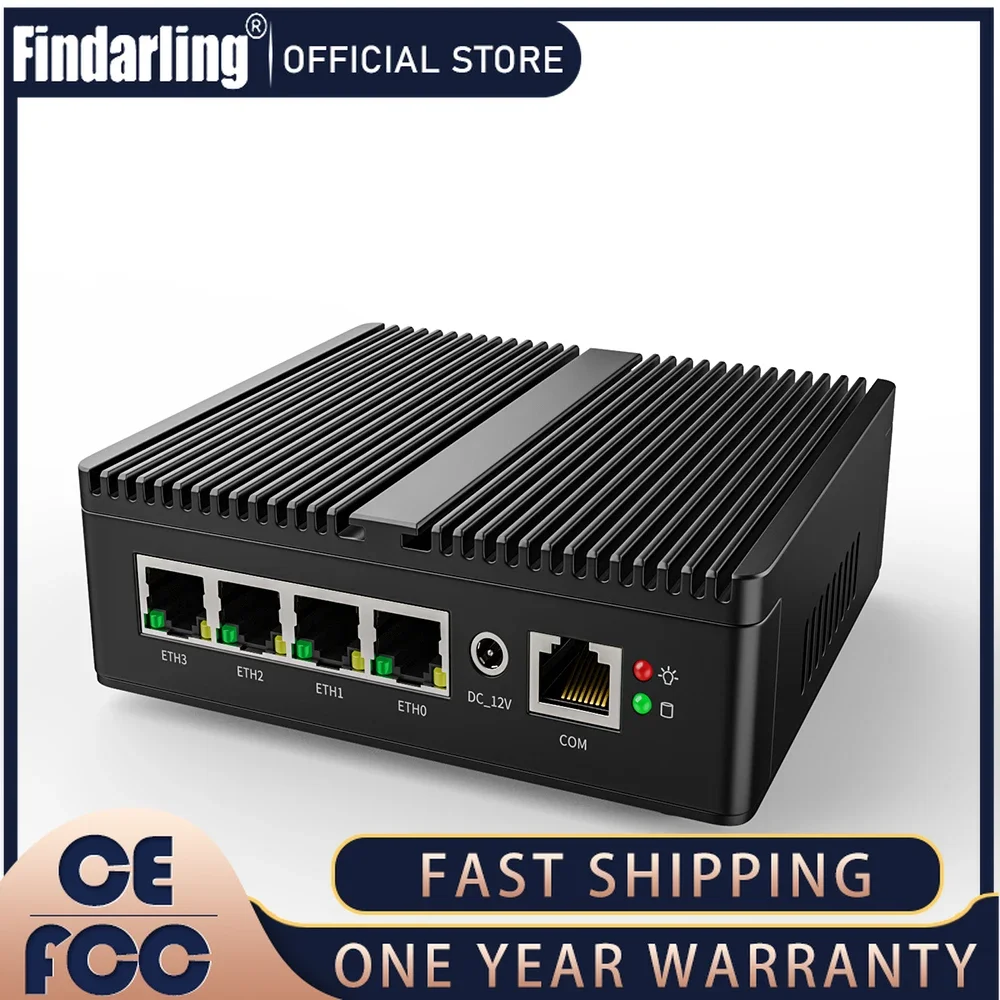 Fanless Quard Core Intel Jasper Lake N5095 Soft Router ,Pfsense Firmwall Support NVME ,4*Intel 2.5G I225 NICs DP HD-MI Output