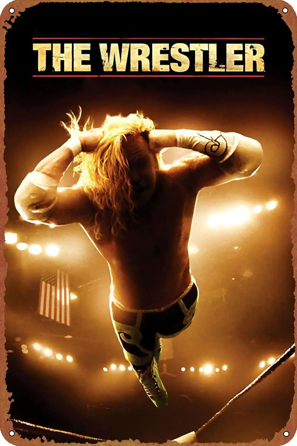 Affiche de film The Wrestler, plaque en étain vintage pour la maison, le jardin, le bar, le restaurant, le café, le bureau, le magasin - Décoration murale rétro amusante es I