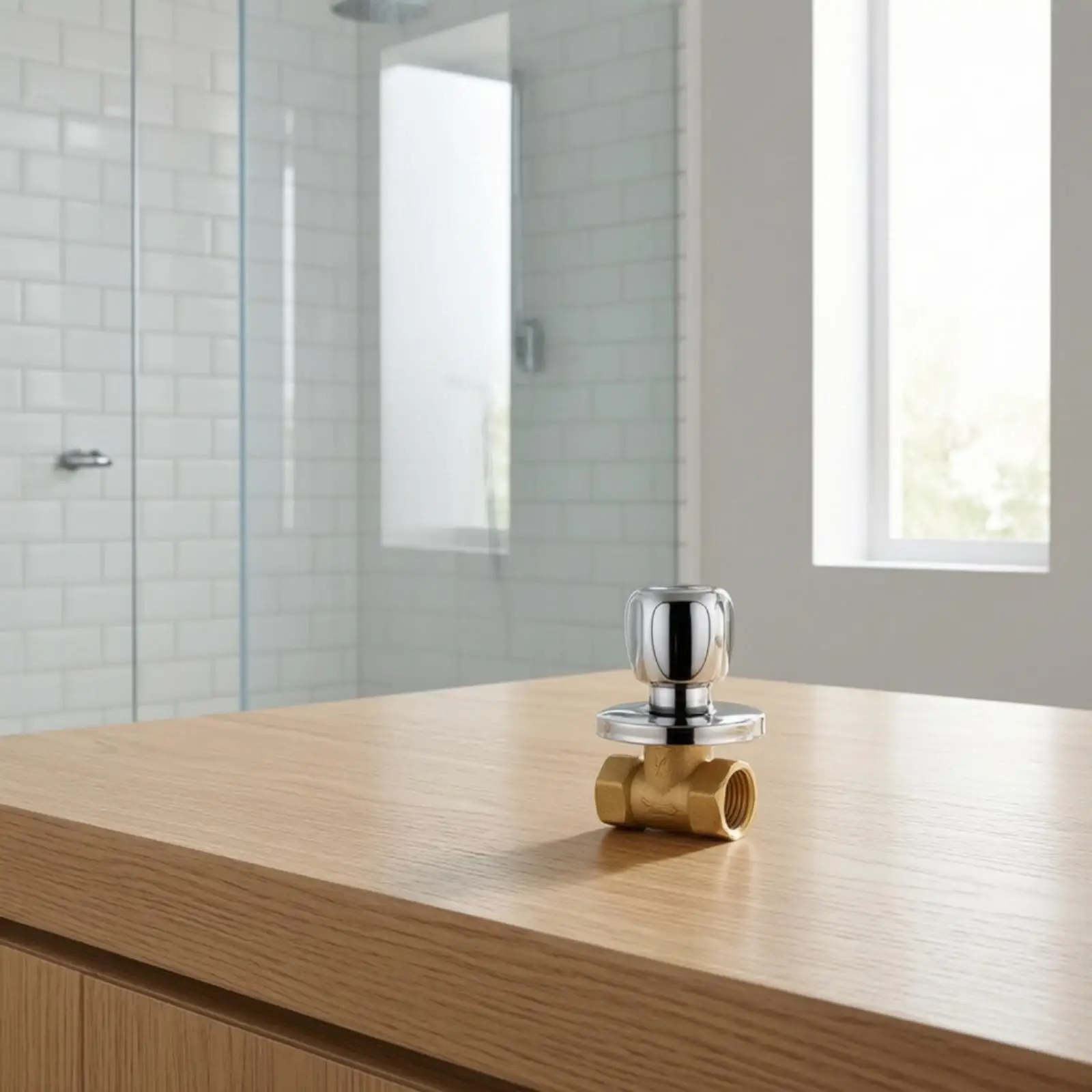 Brass Stop Valve for Bathroom Shower Concealed Installation 6 Point Thread Copper Core