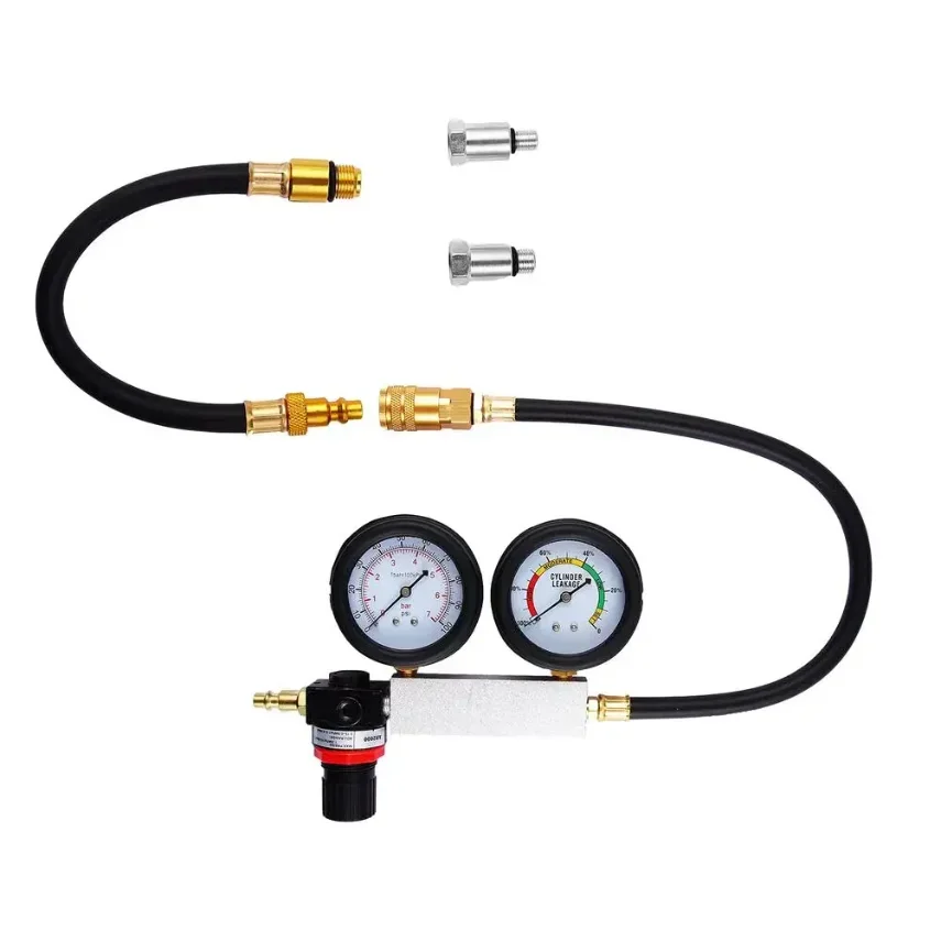 TU-21 Compression  Test  Kit Engine Cylinder Dual Gauge Leakdown Tester Kit Diagnostics Tool 1Set