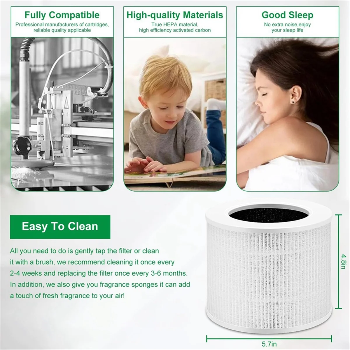 コアミニフィルター 3 in 1 エアフィルター用 活性炭 True Hepa フィルター交換用真空部品付き