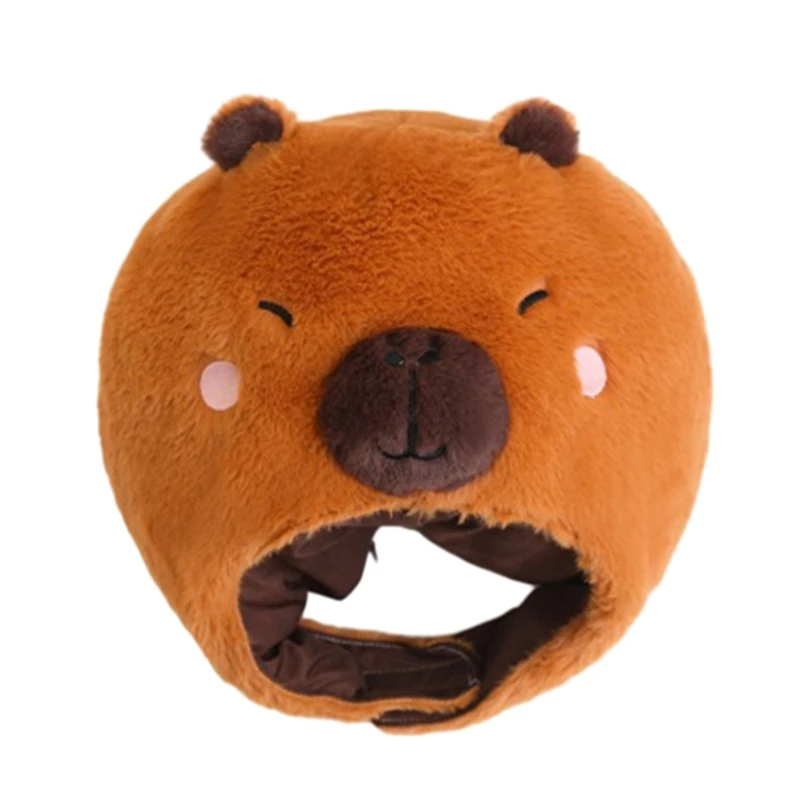 

Halloween Capybara Furry Hat Headgear Plush Costume Accessories for Masquerade N58F