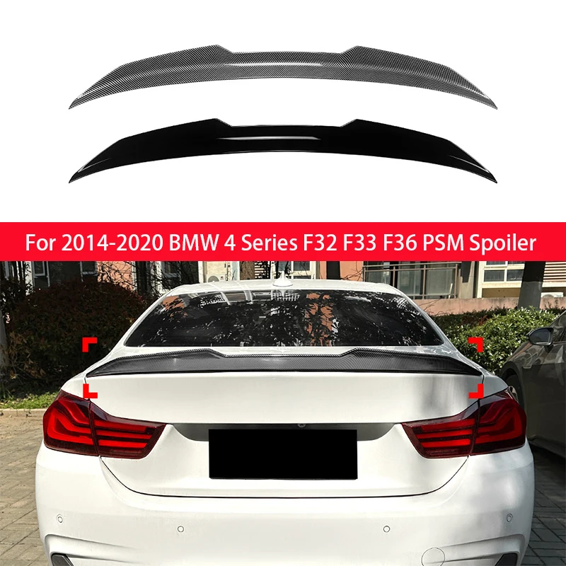 

For BMW 2014-2017-2020 4 Series F32 F33 F36 Rear Trunk Lid Spoiler Wings PSM Style ABS Plastic Black Tuning BodyKit Accessories