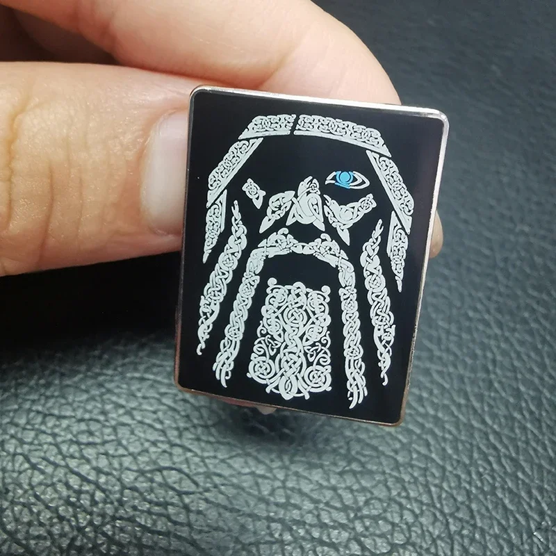

Постер викингов Odin, художественный эмалированный значок, значок викингов Wotan mitology