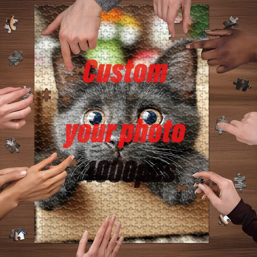 35/300/500/1083pcs Personalized Custom Photo Puzzle Pet Photos Customize Your Puzzle To Create An One-Of-A-Kind Present.