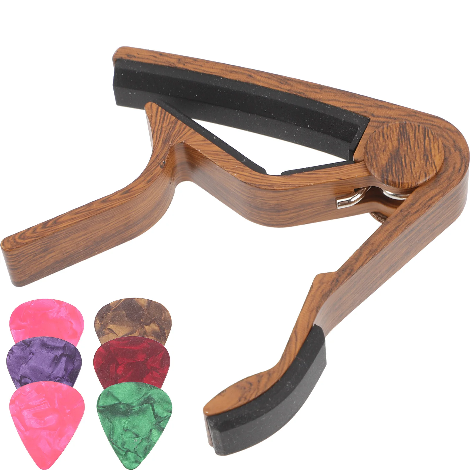 

Change Capo Pick Guitar Accesories Electric Clamping Light Brown for and Ukulele