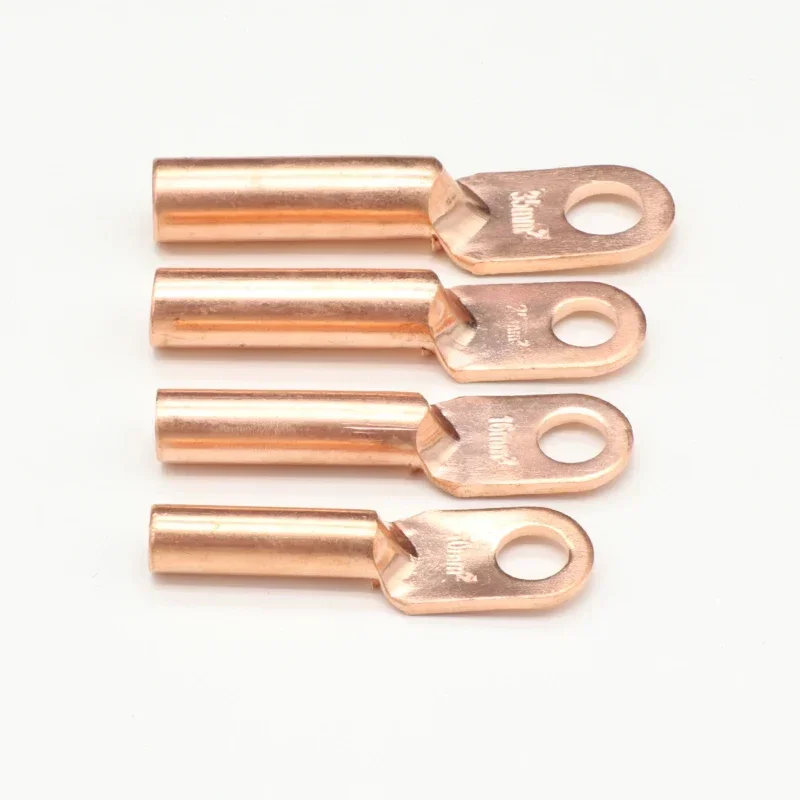 Wire Terminal Copper Crimp Splice DT-10 DT-16 DT-25 DT-35 Silver Tin Plated Block Bare Bolt Hole Nose Tube LUG Cable Connector