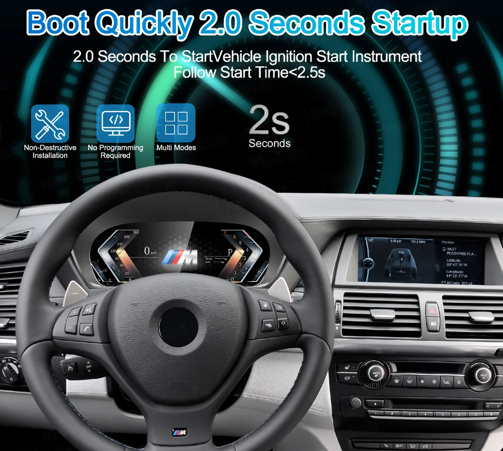 LCD Digital instrument Cluster For BMW E60 E70 E71 2006-2014 Wireless CarPlay and Android Android  Auto Hicar Airplay HDMI
