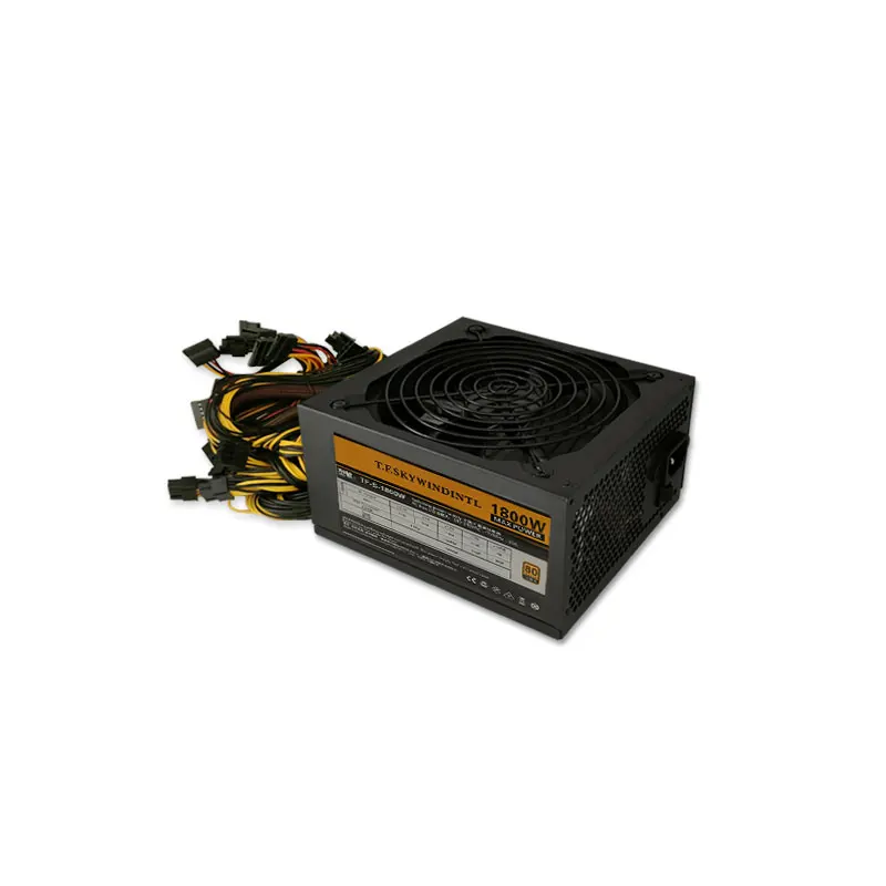 Fonte de alimentação do computador ATX para Bitcoin Miner, Mineração Rig, antminer, Psu, ATX, apto para RX 470, RX, 580, RX 570, RX480, ATX BTC, 1800W