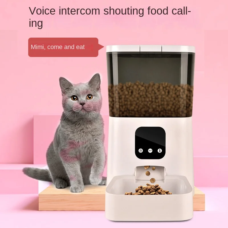 

Portable Solid Cat Dog Food Intelligent Feeder Cross-Border Automatic Pet Feeding Machine Love Visualization Cat Automatic