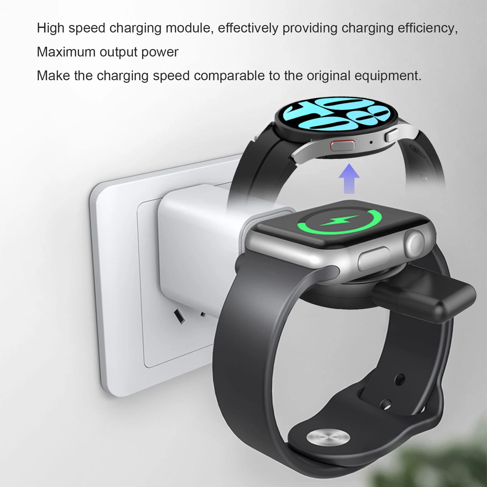 Mini Magnetic Wireless Charger Dock For Apple Watch series 9 8 7 6 5 Portable Wireless Charging Charger For Galaxy Watch 7 6 5 4