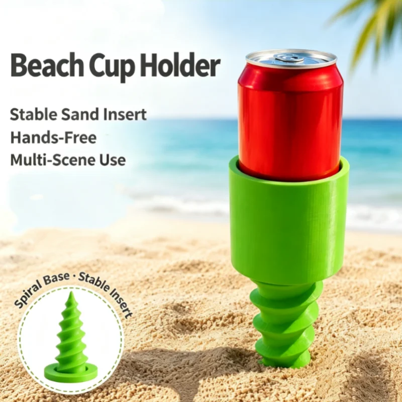 Sand Cup Holder Portable Sand Beach Cup Holder With Twist Drink Stand Outdoor Bottle Stabilizer Multicolor Pocket Cup For Travel