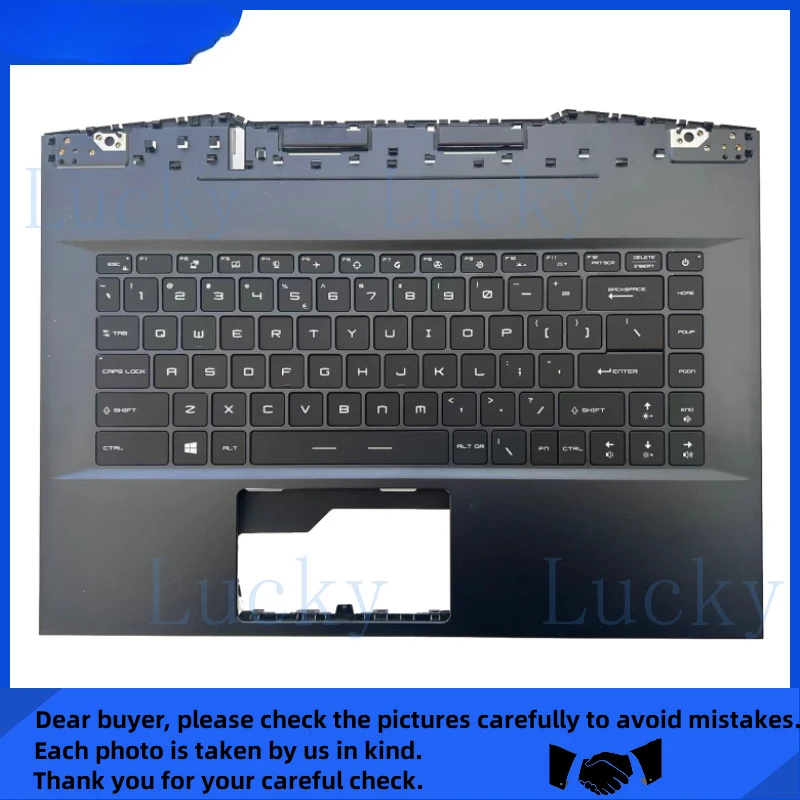 

f 95%New For MSI GE66 MS-1541 1542 Palmrest cover Full Colorful Backlit Keyboard