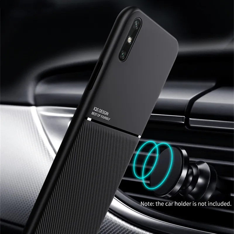 Luxury Leather Texture Silicone Case For Huawei Y9 Prime 2019 Y9S Y9 2018 Car Magnetic Cover for P Smart Plus2019 Psmart Z Coque