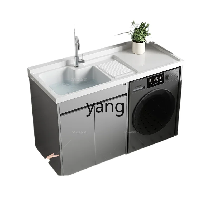 

YJQ honeycomb aluminum balcony washing machine integrated cabinet with rubbing plate drum washing machine significant other