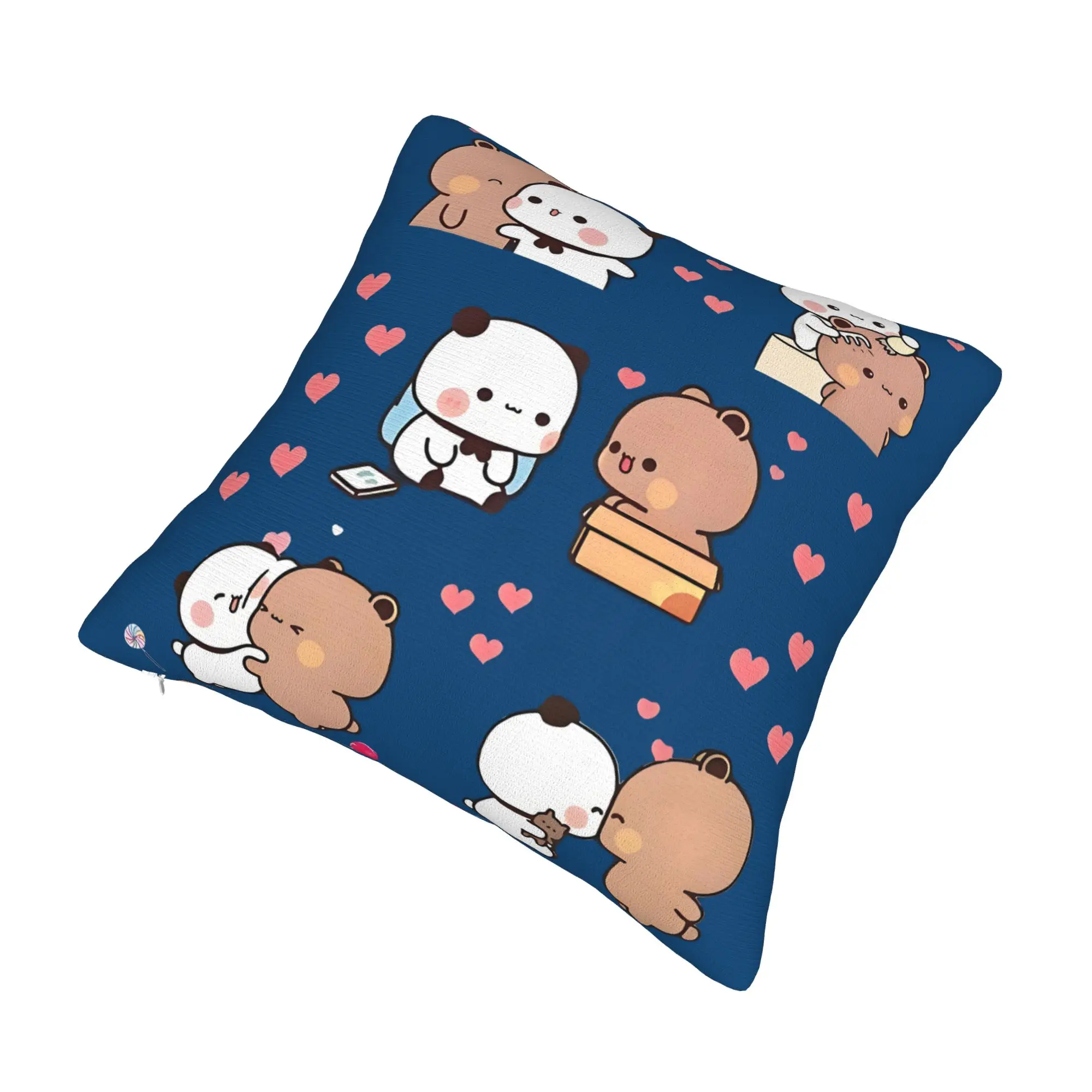 Nordic Style Peach Goma Bubu Dudu Cushion Covers 45x45cm Polyester Pillow Case for Sofa Car Square Pillowcase Home Decorative