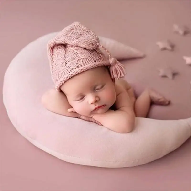 Newborn Photography Props Baby Posing Moon Stars Pillow Kit Infants Photo Shooting Fotografi Accessories For Home Decorations