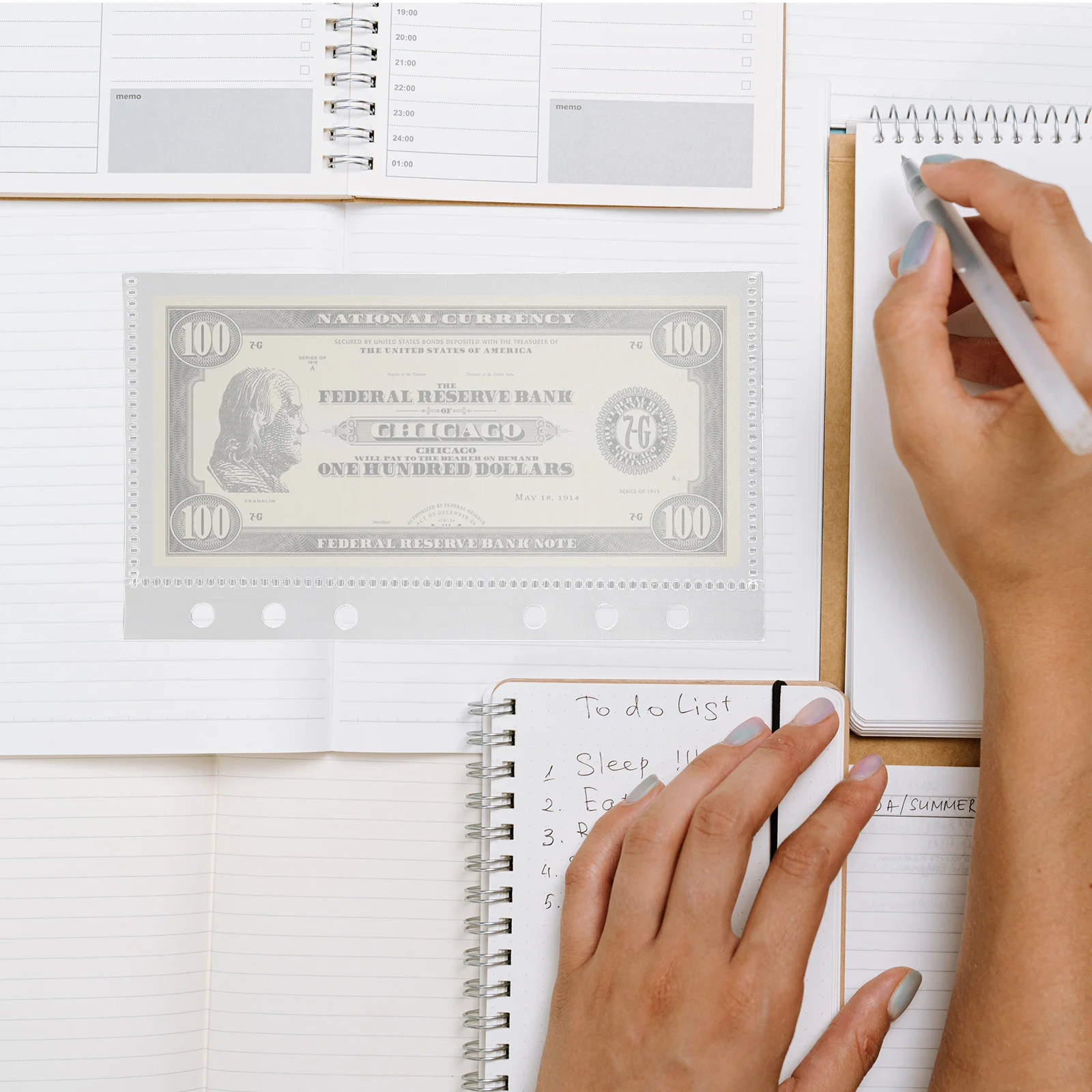 

5Pcs Budget Binder PP Divider Inserts Replaceable Binder Pockets for Receipt Card Organizer Notebook Folder